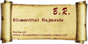 Blumenthal Rajmunda névjegykártya